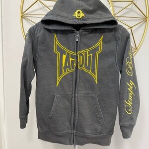 Tapout Gray Fleece Lined Zip-Up Hoodie / Y2K